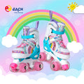 EACH Adjustable Sizes Boy Girl Roller Skates Popular 4-Wheel Children's Skate Shoes Made From Durable PU Material for Beginners
