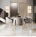 Scandinavian Modern Chair Minimalist Designer Stainless Steel Orange Dining Chairs Leather Italian Dine Chair