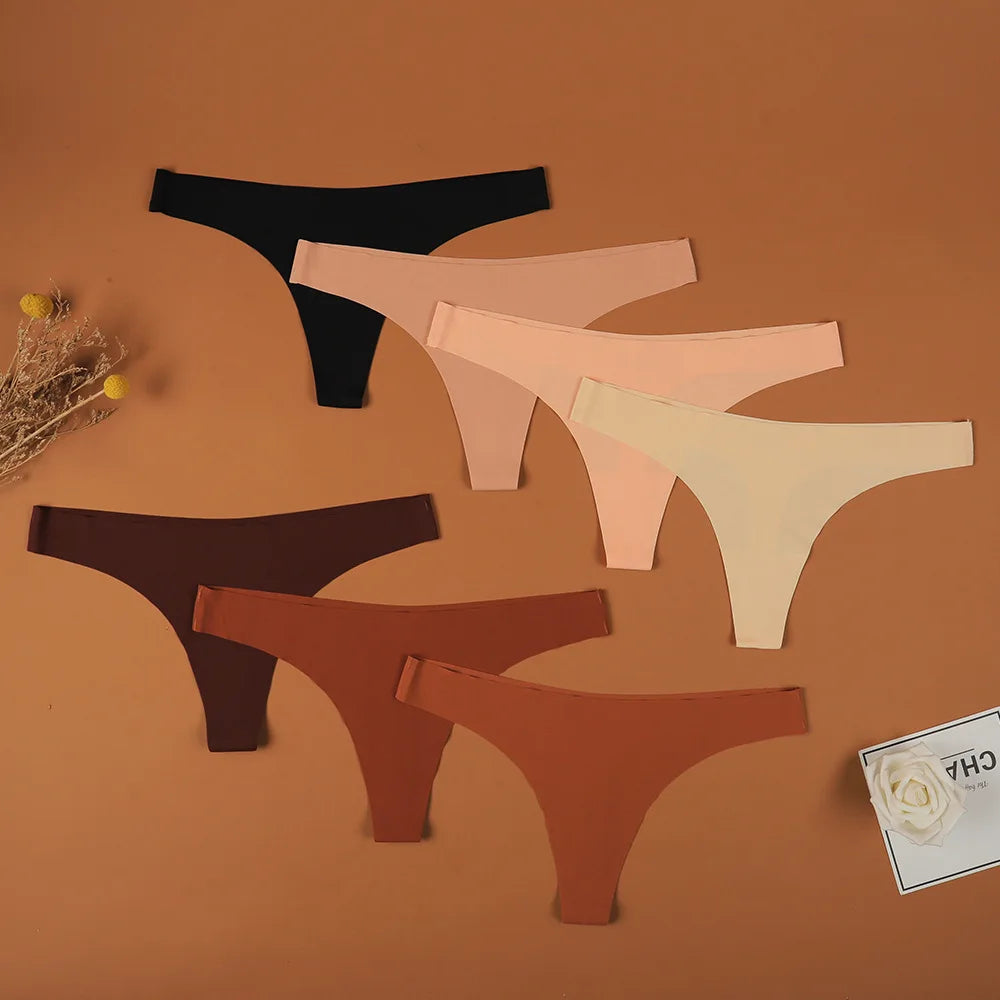 Womens One Piece Thongs Underwear Wholesale Fashionable Customized Color Ladies Glued Seamless G String Panties for Women
