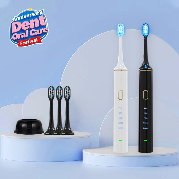 Rechargeable Electric Toothbrush With Soft Bristle Toothbrush Head Electronic Led Sonic Toothbrush
