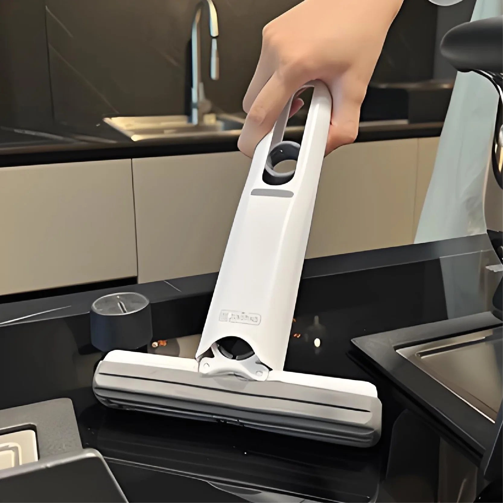Portable Mini Mop Sustainable Multi-functional Self-Squeeze Foldable Handle High Absorption Durable Dry Wet Sponge Desktop