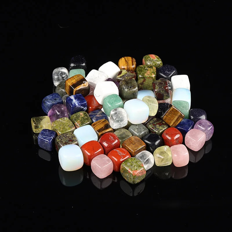 HZ Stone Craft Craft Gift Use Natural Colorful Stone Chakra Cube Tumble Whiskey Stones