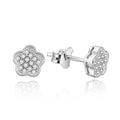 Kids Jewelry 925 Sterling Silver Aaa Cubic Zirconia Earrings Flowers for Girls
