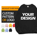 Black White Custom Logo Set Pastel Luxury Thick Unisex Crewneck Sweatshirts