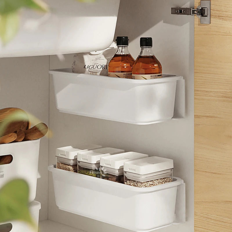 Modern Design Non-Punching Pull-Out Hanging Rack Kitchen Cabinet Drawer Storage Seasoning Shelf for Hotel 09.524