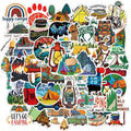50pcs Cartoon Outdoor Camping StickersAdventure Stickers for Water Bottle Scrapbook Laptop Skateboard Car