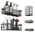 5-Piece Rustproof Stainless Steel Shower Caddy Large Capacity Adhesive Bath Organizers No Drilling Shelves