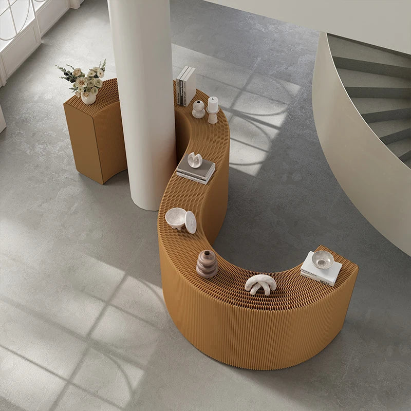 Eco-Certified Recyclable Retractable Foldable Kraft Paper Outdoor Display Column Rack-Sustainable Shelf for Green Retail Stores