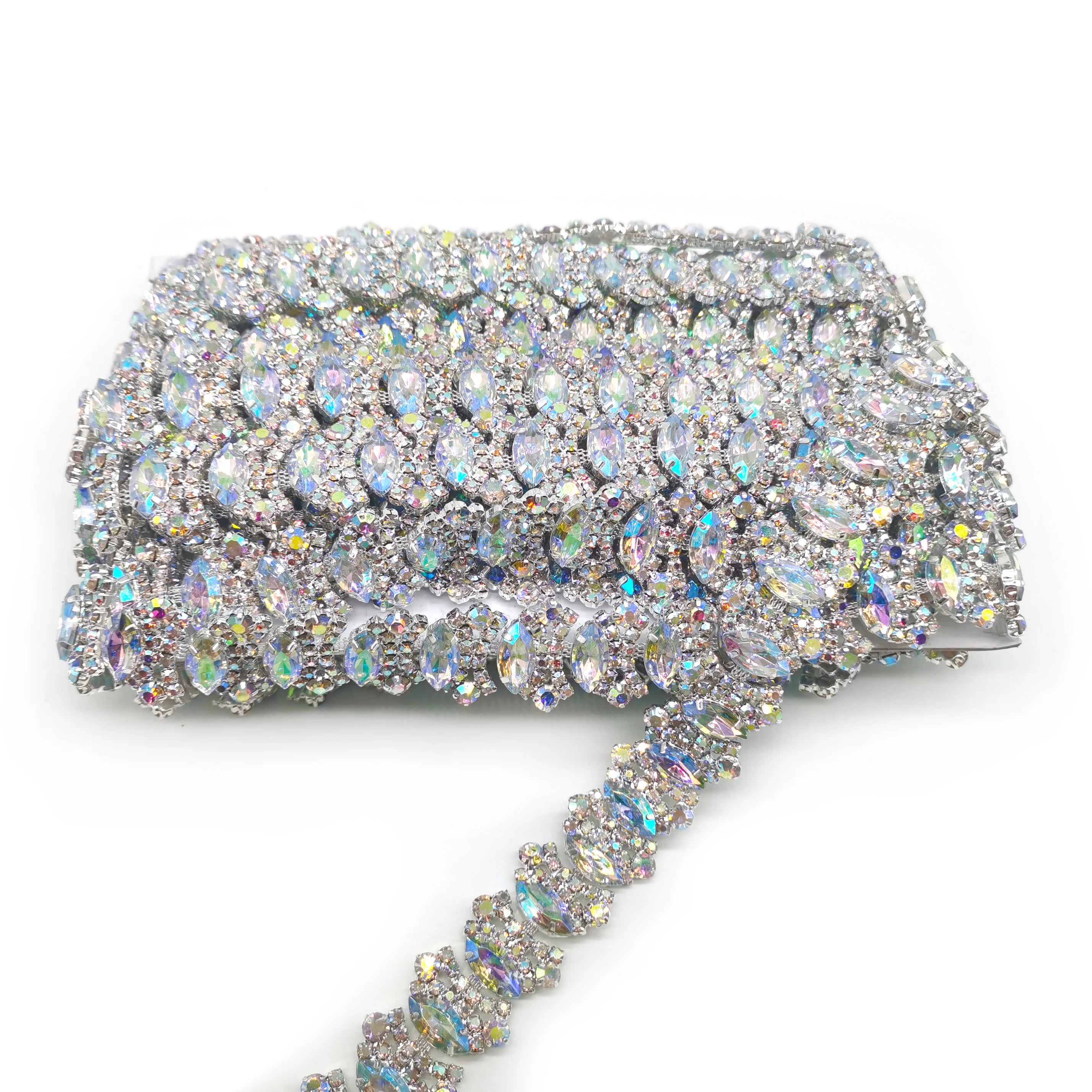 Custom Clothes Decoration Chain Metal Rhinestone Jewelry Chain Crystal AB Diamante Rhinestone Trimming