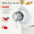 MissGel High Durability Non-yellow Strong Top Coat Gel Nail Polish Wear Resistant Hema Free No Wipe Shiny Top Coat Gel