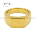 Customized Rings Stainless Steel Hip Hop 18K Gold Plated Chunky Ring for Men Simple Jewelry