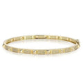 LOZRUNVE 925 Sterling Silver Pave Zirconia Spike Pyramid Punk Rock Bangle