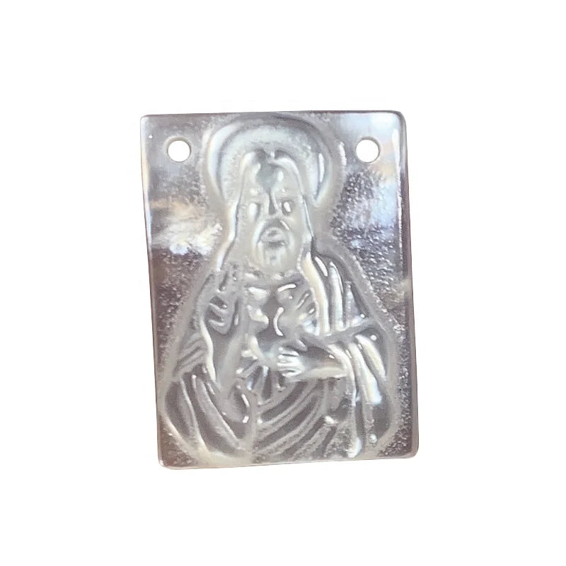Wholesale Custom Mother of Pearl Shell Jesus Charm Pendant Jewelry Accessory for Christian