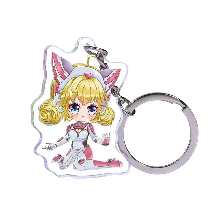 2024 Cute Cartoon Acrylic Keychain Custom Printing Transparent Anime Acrylic Charms Kawaii