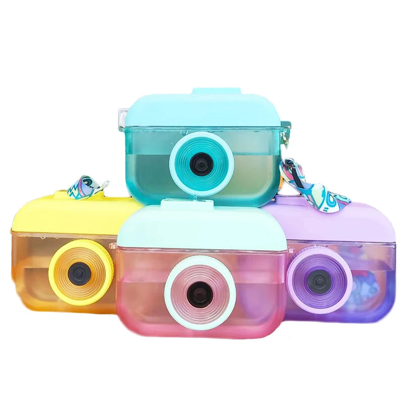 Hot Sale Tomatodo Camera Shape Water Bottle with Straw for Children Kids Plastic Water Bottles