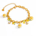 MC164 Wholesale Pulsera De Acero Inoxidable Stainless Steel Gold Plated Cute Fruit Shape Pendant Chain Bracelet Fashion Jewelry
