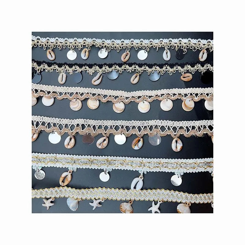 Diy Garment Accessories Sewing Handmade Lace Webbing Imation Shell Charms Fringe Braided Hat Craft Ribbon Costume Textile Trims