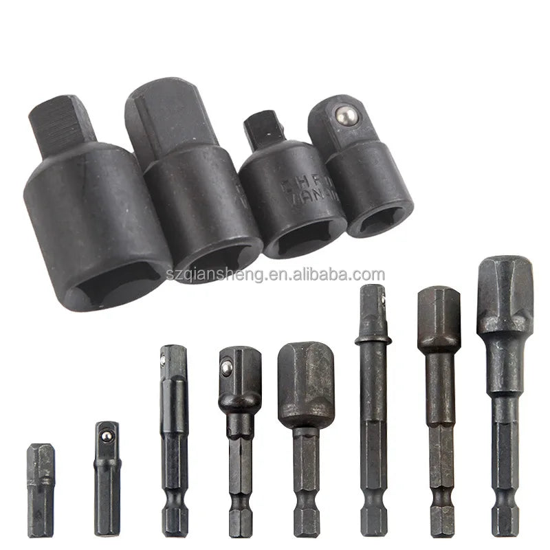 12pcs 3/8" 1/4" 1/2" Ratchet Socket Wrench Adapter Spanner Set Converter Drive Socket Reducer Air Impact Adapter Tool Set