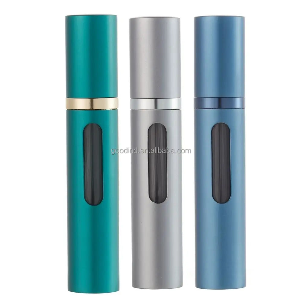 RTS 8ml Aluminium Metal Engraved Custom Color CNC Process Spray Bottle Portable Refillable Perfume Atomizer Pump Sprayer