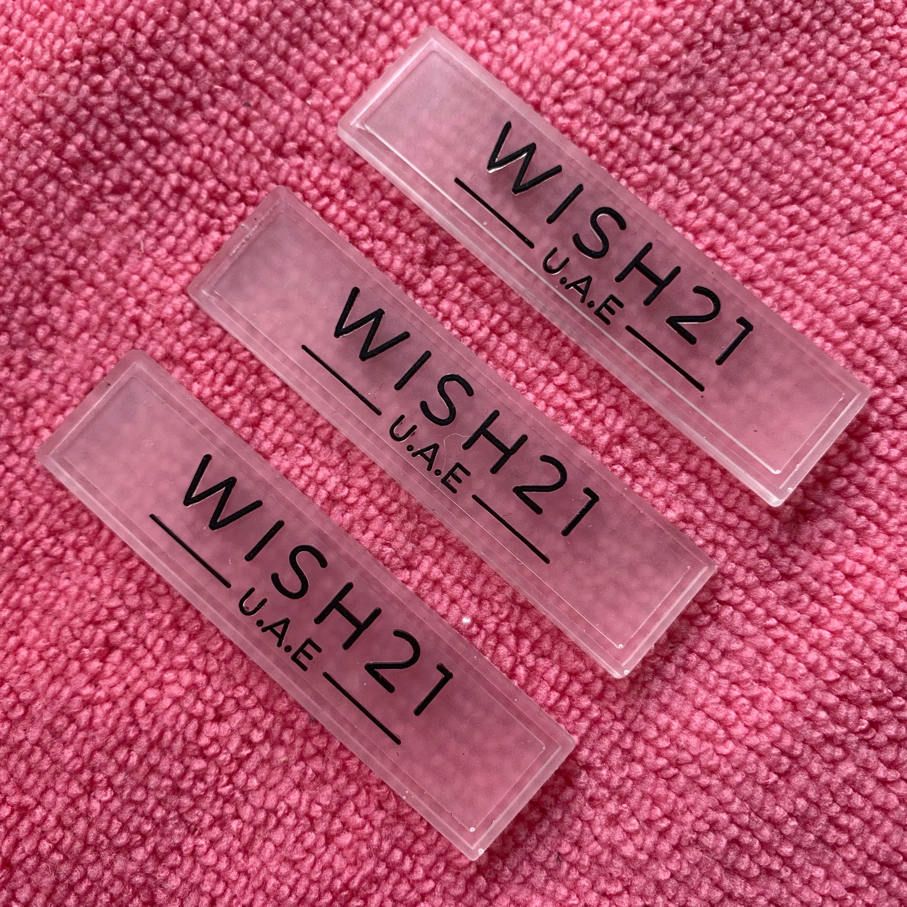 Heat Resistant Company logo Transparent Rubber Labelsewing Gutter UV Production clear Silicone Rubber Tags for Legging