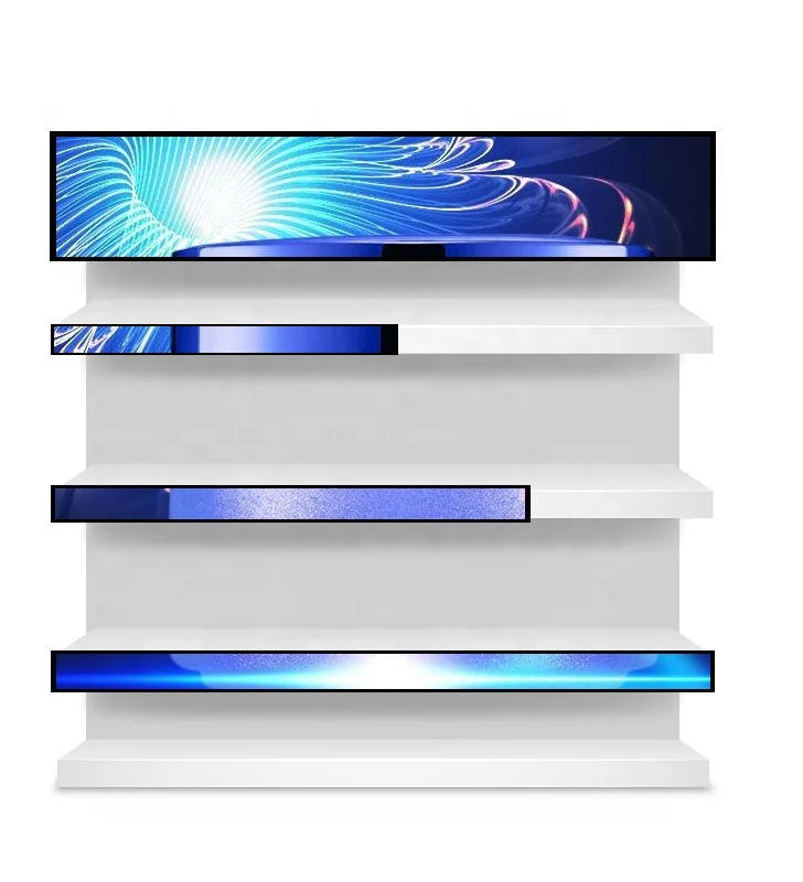 Ultra Wide 4K LCD Monitor Stretched Shelf Bar Digital Signage Indoor Application CE Certified Display Equipment Advertising
