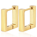 18K Gold Plated Earrings Small Dainty Geometric Square Rectangle Huggies Hoops Earring Hypoallergenic Minimalist Jewels