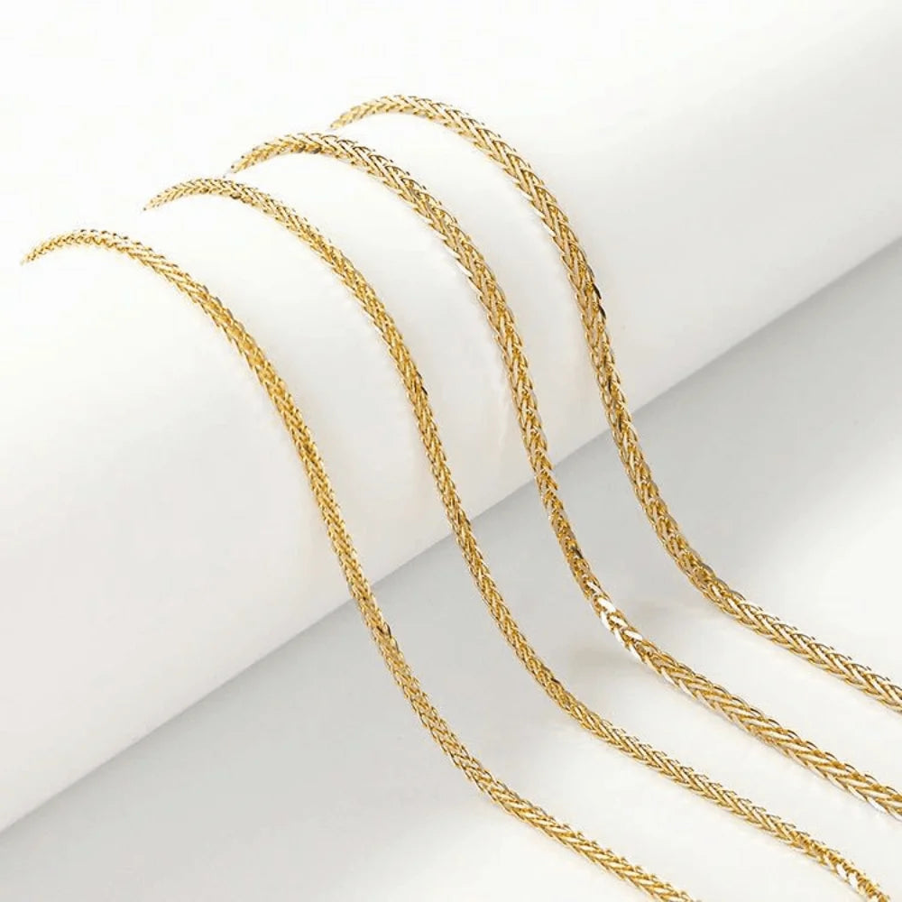 18k Real Gold Chain Necklace Women Jewelry