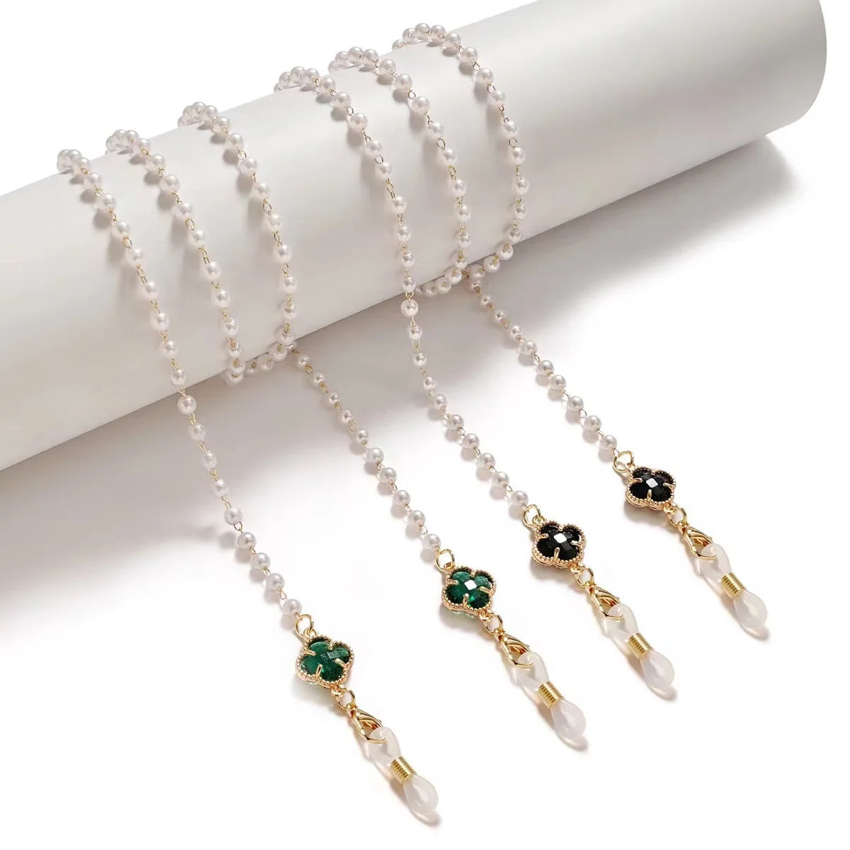 2023 Clover Crystal Fashion Metal Eyeglasses Chain Lanyard Women Optical Glasses Chain