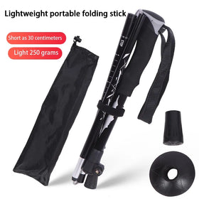 Trekking Pole Aluminum Folding Outdoor Walking Stick Hiking Climbing Stick 5 Climbing Sticks