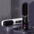 Electric Lcdceramic Heating Straight Hair Comb Wireless Portable Negative Ion Styling Tool Rechargeable Straightening Brush