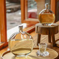 Factory Manufacturing Hot Selling Empty 8 OZ Clear Round Glass Corked Spell Potion Packing Bottle