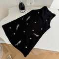 Metal love French Style Hanging Neck Senior Exquisite Dress Female Summer Small Suit Short Skirt