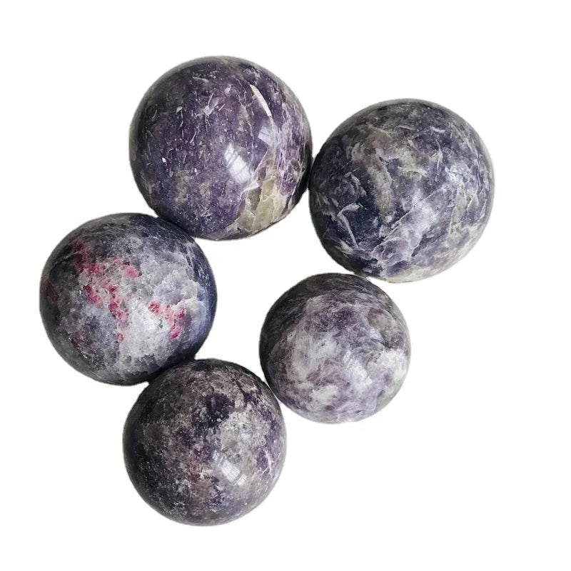 Wholesale natural gemstone crystal sphere lepidolite sphere crystal ball for decoration
