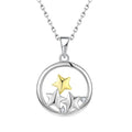 Factory Wholesale New Trendy 925 Sterling Silver Round Pendant Necklace Star Necklace for Girls
