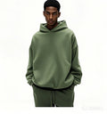 Blank 450Gsm Heavyweight Drop Shoulder Cropped Pullover Hoodie Polyester Cotton Oversized Puff Print  Boxy Hoodie