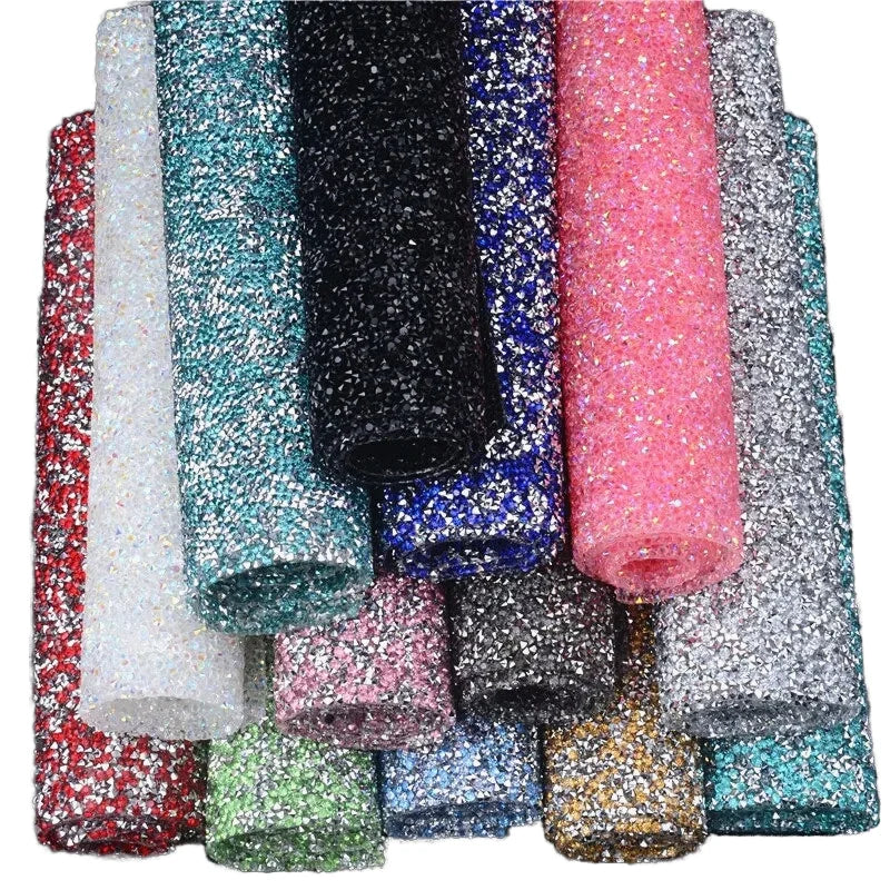 Hot Sales Shiny Resin Crystal Rhinestone Sticker Sheet DIY Diamond Crystal Mesh for Car Decoration Flatback Motif Garments