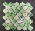 Stain Glass Mosaic Lantern Shape Green and White Color Glass Mosaic Tiles Backsplash Kitchen Tiles Hotels Projects Wall Tile