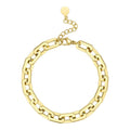 18K Gold Plated Stainless Steel Jewelry Square Oval Thick Chain Bracelet B202209