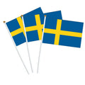 Factory Wholesale Hand Held Flags Football CUP Sweden Fans Flags Customizable World Hand Flag Held