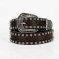 Wholesale Personalized Black Punk PU Leather Studded Belt Vintage Style Western Bullet Rivet Alloy Pin Buckle 3cm Width 108cm