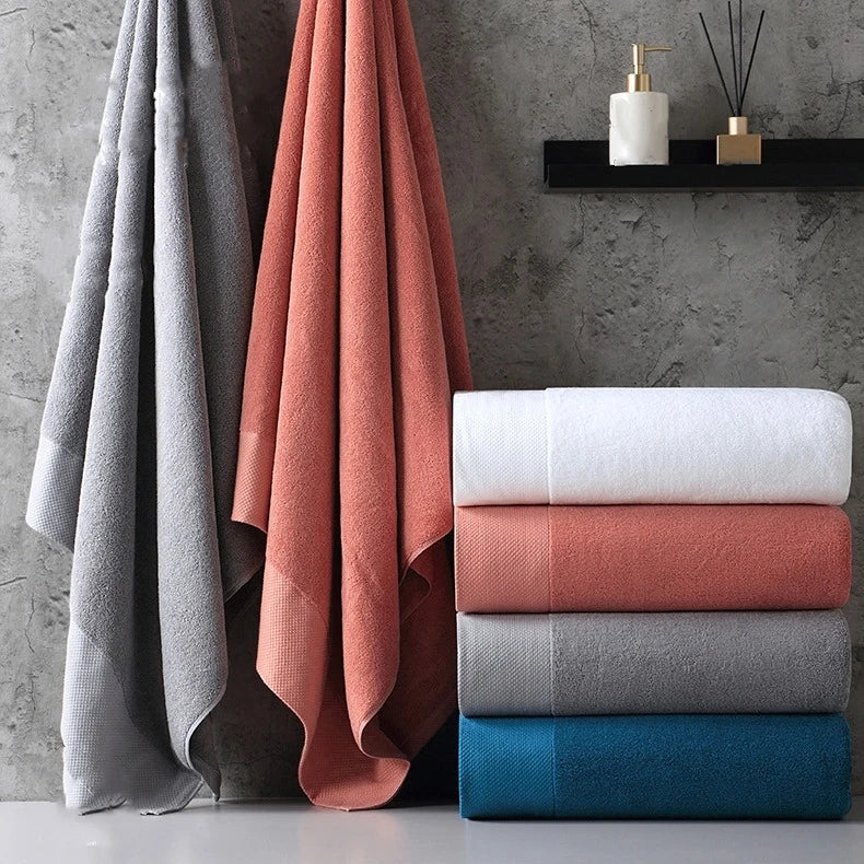 100 Cotton Terry Spa Hotel Towel Set with Custom Embroidery logo 70x140cm or Custom Bath Towel with logo