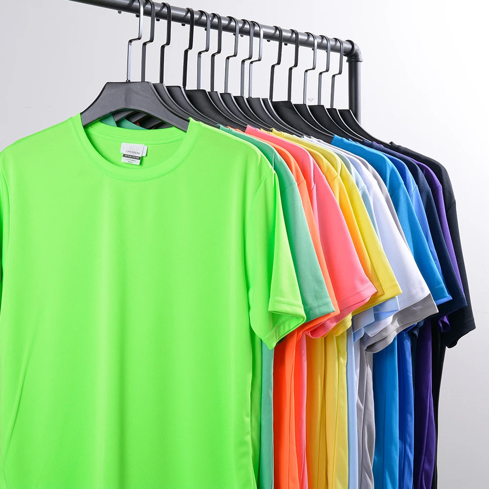 YinQu Customized Wholesale Blank Men 100% Polyester Quick Dry Tshirts Custom Printing Logo Sports Men's T-shirts