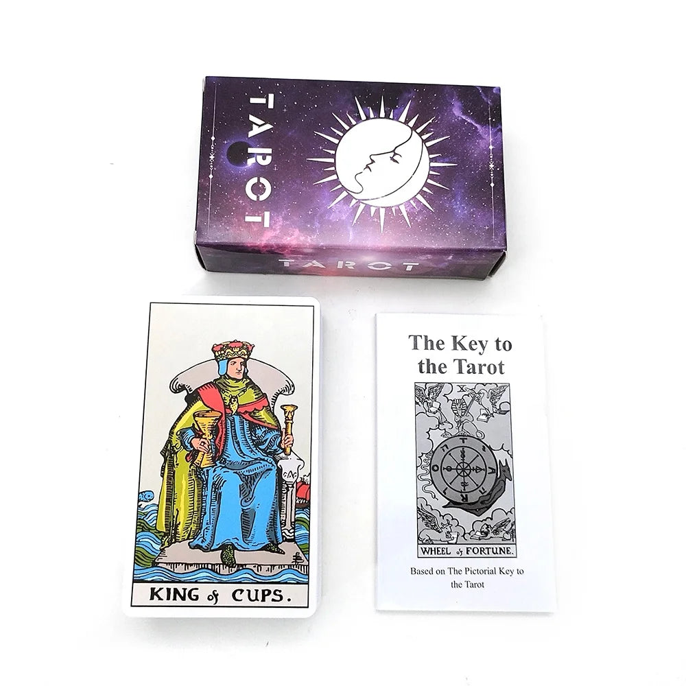 Customizable 12cm X 7cm Tarot Art Paper Playing Cards Deck with Guidebook for Players