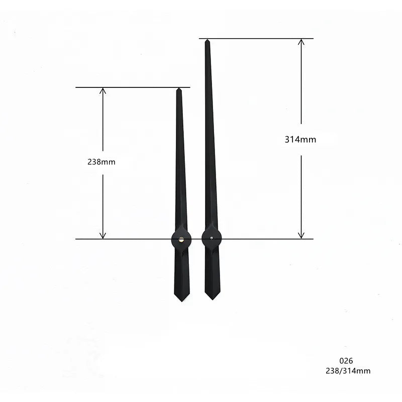 Modern Style Metal Aluminum Large 238/314 350mm  Black Wall Clock Hour Minute Hands Parts