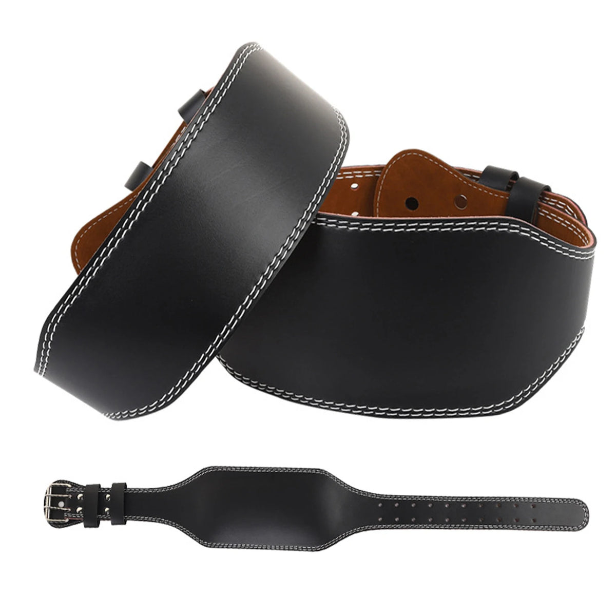 Adjustable Waist Back Lumbar Support Leather Belt Weight Lifting Belt