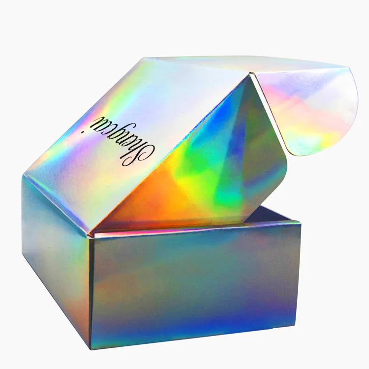 Customized Cosmetics Holographic Mailer Corrugated Package Carton Paper Shipping Box for Perfume