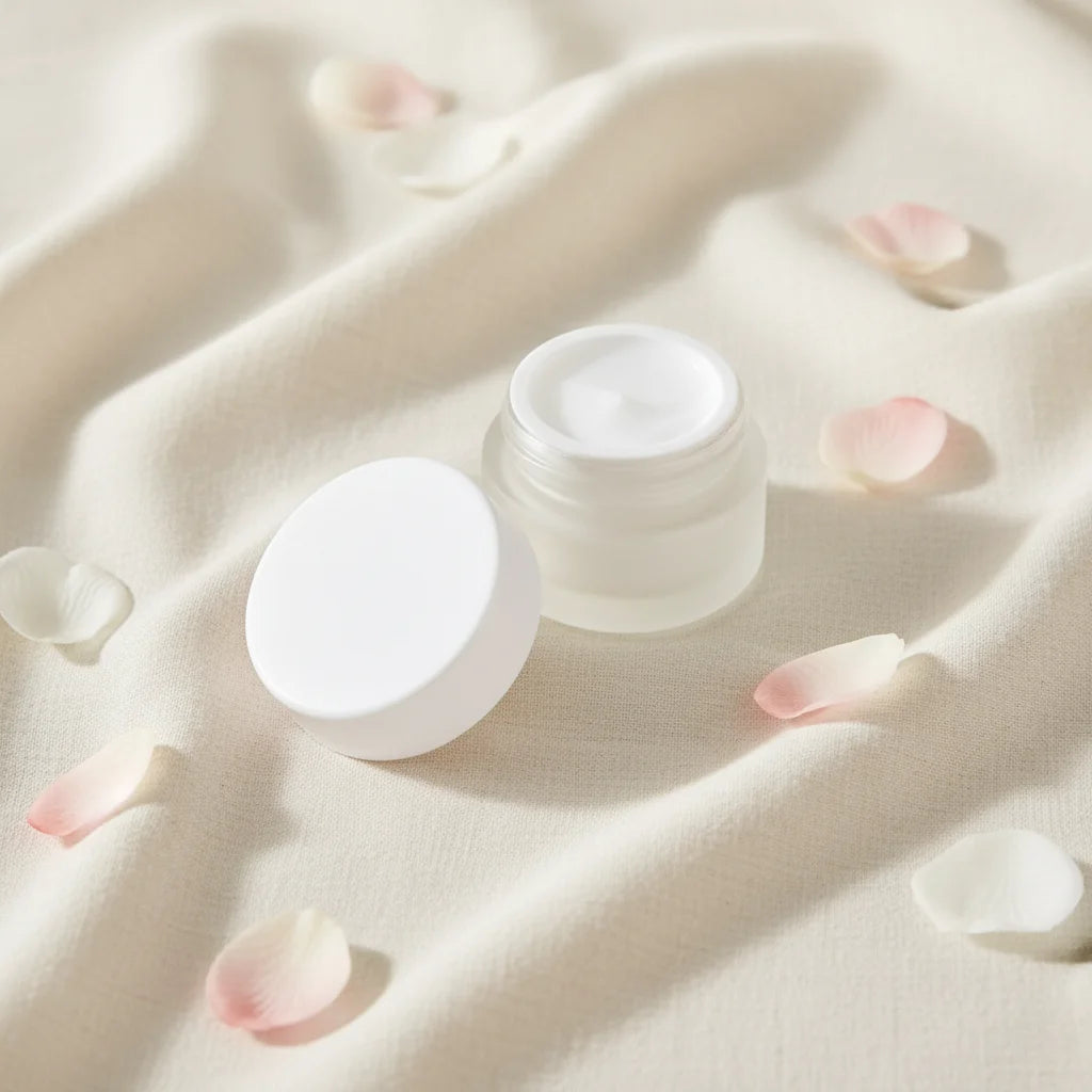 5g 10g 15g 20g 30g 1oz Frosted Glass Jars for Cosmetics Empty Flat Facial Cream Packaging for Wig Use