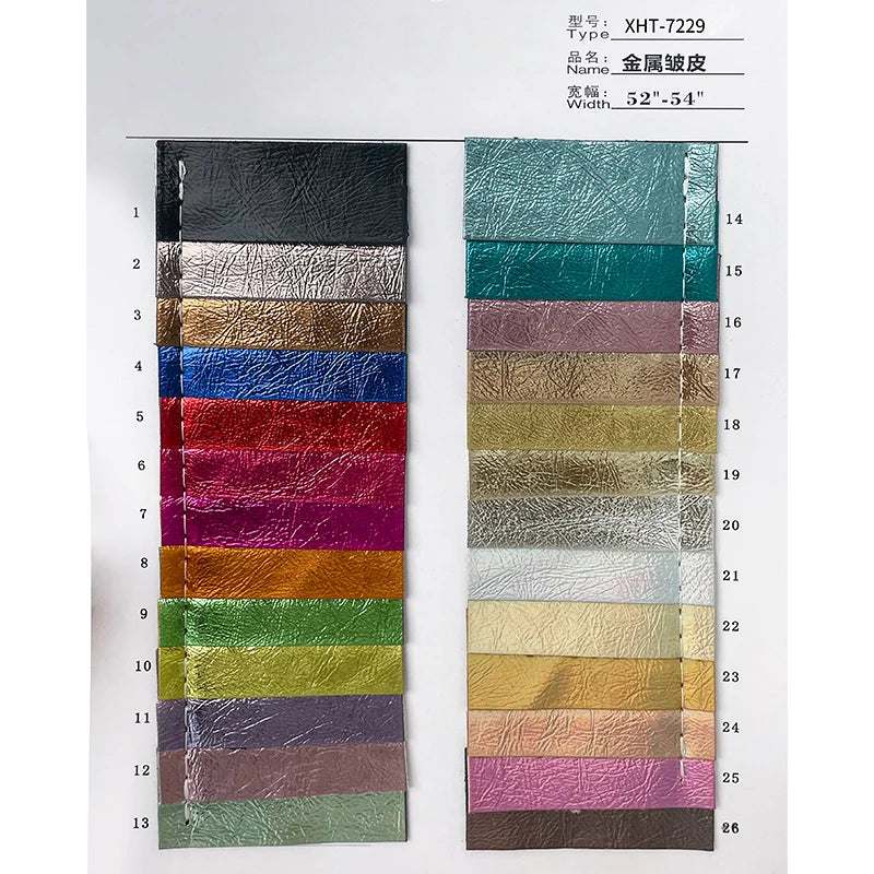 Wholesale Metallic Crumpled Leather PU Synthetic Leather Fabric for Making Shoe/Bag/DIY Accessories