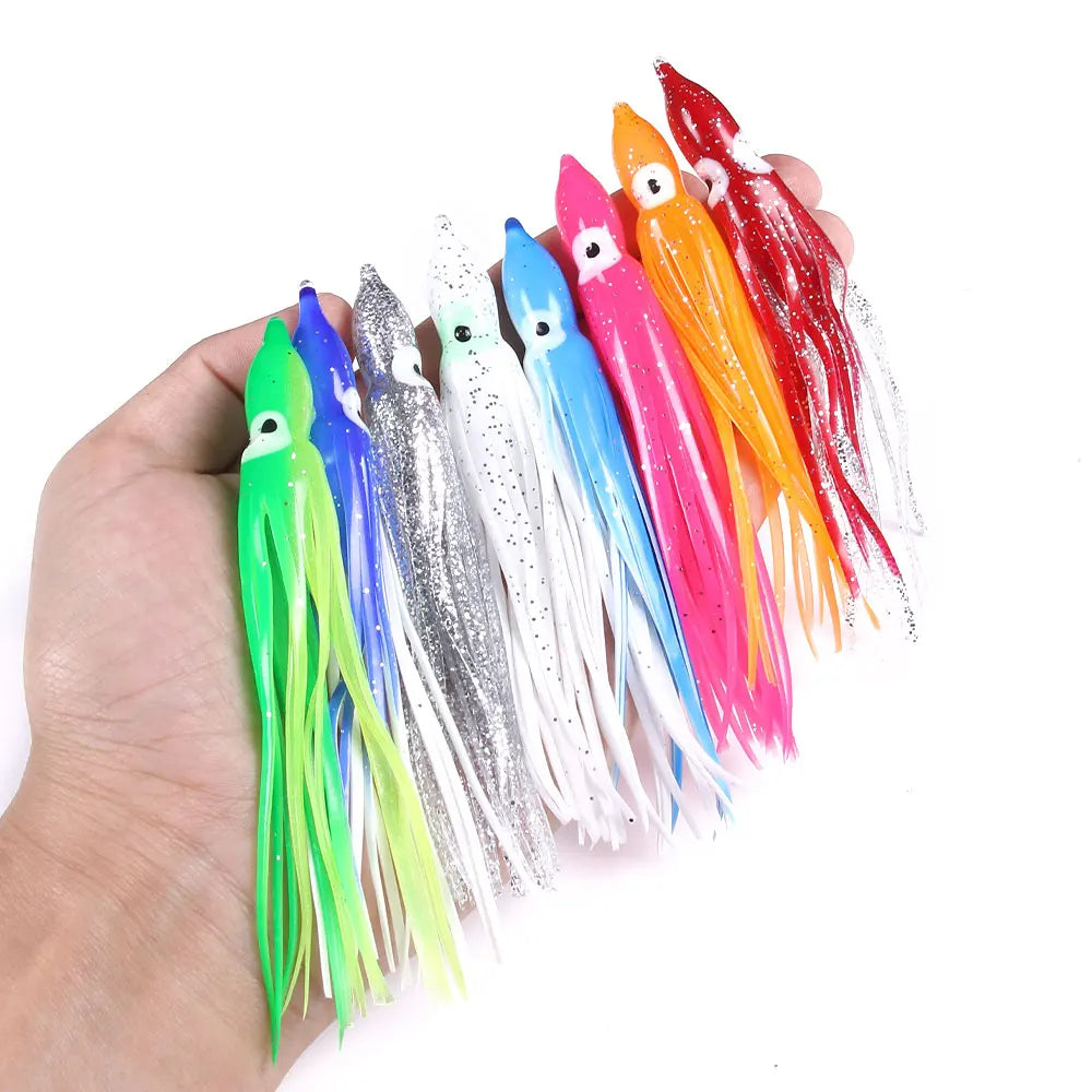 Wholesale 5/7/10/12cm Soft Plastic Octopus Squid Bait Mixed Color Fishing Lure for River Ocean Boat Lake Fishing