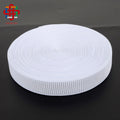 Factory 2 cm 2.5 cm Woven Anti Slip Ribbed White Plain Elastic Band for Clothing Shoes Waistband Sports Pants Luggage Bags